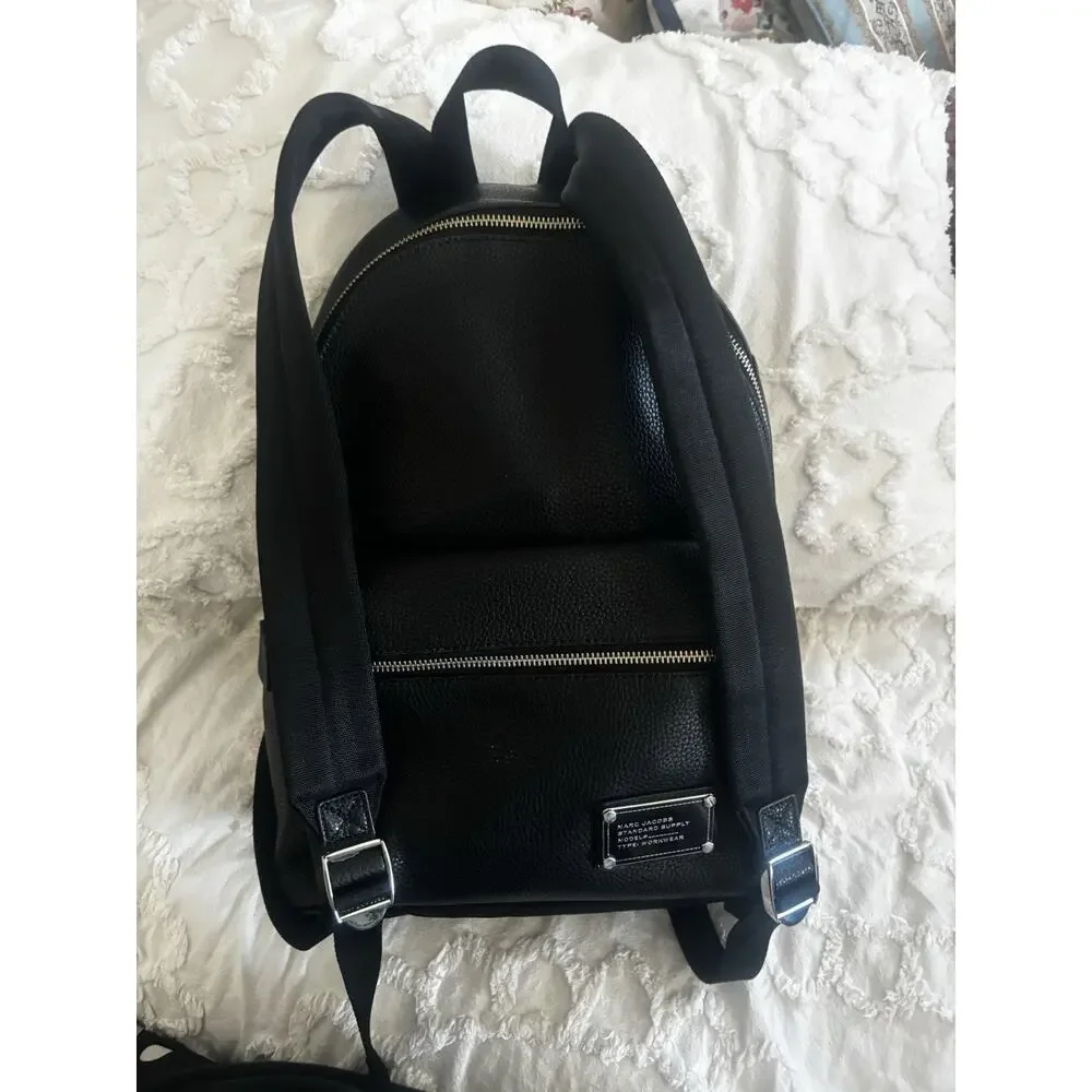 Marc Jacob’s Workwear Black Leather and Durable Canvas Backpack. Great Condition